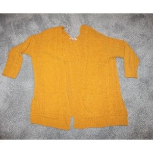 Women's Yellow Mustard Color Knit Cardigan by Love Tree Size Small